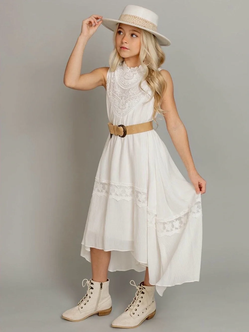 Joyfolie Delphina Dress | Cream | Girls Size 7 | NWT